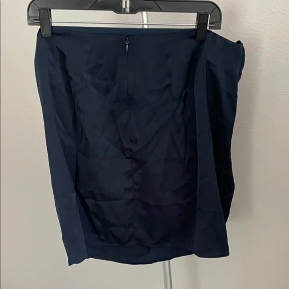 Eloquii Dark Blue Polyester Mini Skirt with Zipper Back - Picture 3 of 7